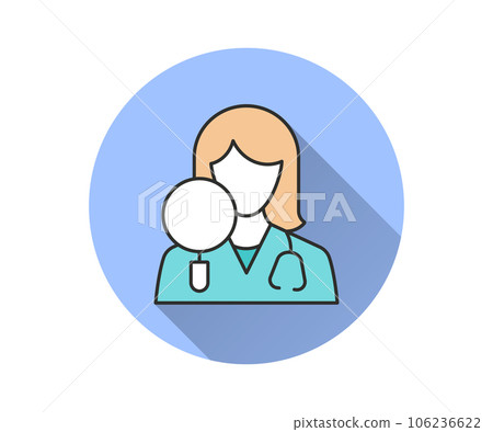 Dermatologist flat icon with long shadow for graphic and web design. 106236622