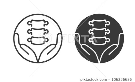 Spinal treatment vector icons on white background. - Stock Illustration ...