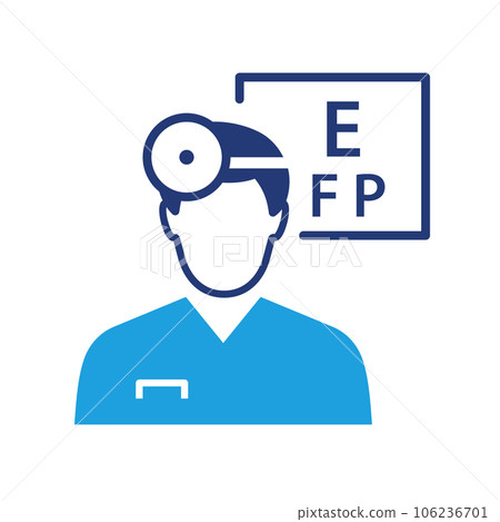 Ophthalmologist flat icon. Vector illustration. Ophthalmologist flat icon. Vector illustration. 106236701