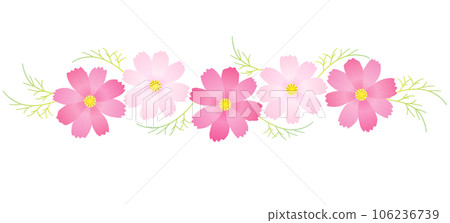 粉紅色的波斯菊花裝飾秋季框架 106236739