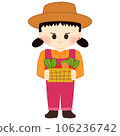 Farmer Girl with Vegetables 106236742