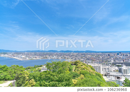 [從米子城眺望米子市] 鳥取縣米子市久米町 106236968