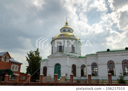 Yelabuga, Republic of Tatarstan, Russia. October 1, 2021. Stone Cathedral of the Intercession of the Most Holy Theotokos Yelabuga, Republic of Tatarstan, Russia. October 1, 2021. Stone Cathedral of the Intercession of the Most Holy Theotokos 106237010