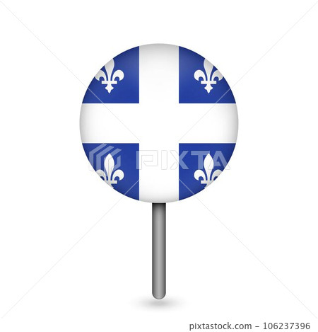 Map pointer with province Quebec. Vector illustration. 106237396