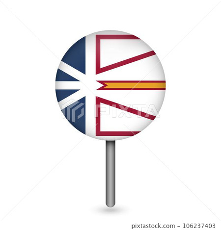 Map pointer with province Newfoundland and Labrador. Vector illustration. 106237403
