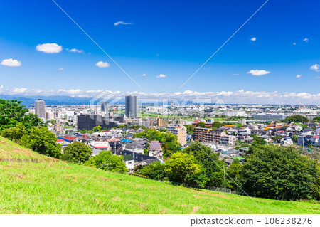 Tokyo, a suburban residential area with a blue sky Tokyo, a suburban residential area with a blue sky 106238276