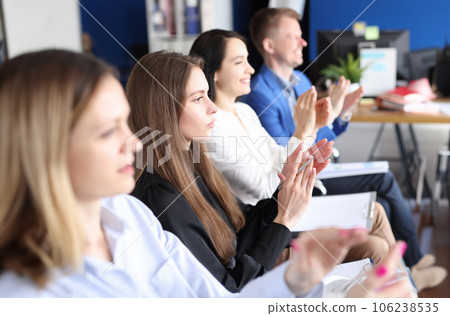 Business people applaud at business development and promotion conference Business people applaud at business development and promotion conference 106238535