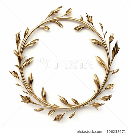 Golden decorative wreath frame Golden decorative wreath frame 106238671