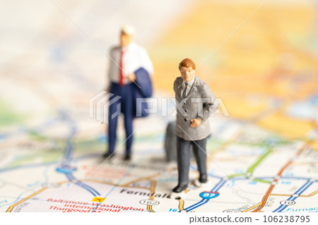 Bangkok, Thailand, March 1, 2022 Business people rushing and going on a long trip for a work meeting at office. Bangkok, Thailand, March 1, 2022 Business people rushing and going on a long trip for a work meeting at office. 106238795