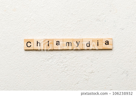 chlamydia word written on wood block. chlamydia text on table, concept chlamydia word written on wood block. chlamydia text on table, concept 106238932