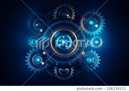 Gears background. Created with generative Ai technology. 106239131