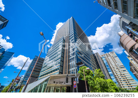 Tokyo cityscape in Japan: Akasaka, where the summer sky spreads out. Overlooking Roppongi Station and Tokyo Midtown 106239255