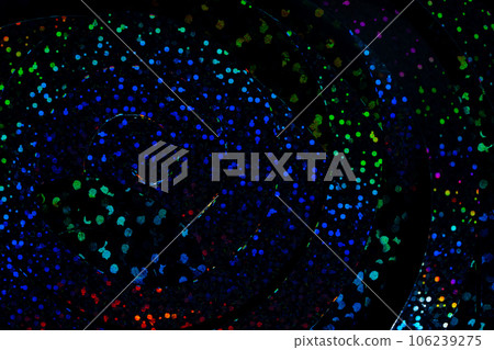 Spiral swirl Rainbow neon dots blurred bokeh. Spiral swirl Rainbow neon dots blurred bokeh. 106239275