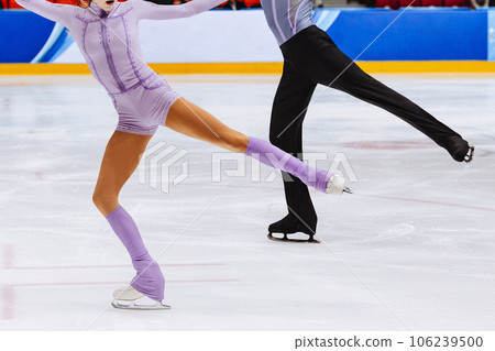 figure skating dancing couple in ice competitive figure skating dancing couple in ice competitive 106239500