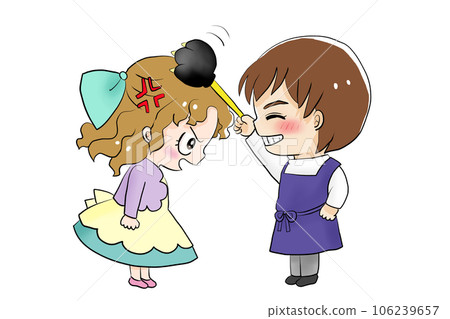 joking man and angry woman joking man and angry woman 106239657