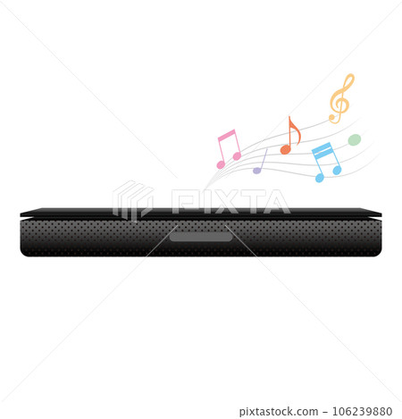 簡單插圖_黑色條形音箱、家庭影院、揚聲器 簡單插圖_黑色條形音箱、家庭影院、揚聲器 106239880