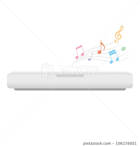 簡單插圖_白色條形音箱、家庭影院、揚聲器 簡單插圖_白色條形音箱、家庭影院、揚聲器 106239881