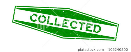 Grunge green collected word hexagon rubber seal stamp on white background Grunge green collected word hexagon rubber seal stamp on white background 106240200
