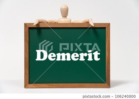 A blackboard and a drawing doll written as a disadvantage A blackboard and a drawing doll written as a disadvantage 106240800