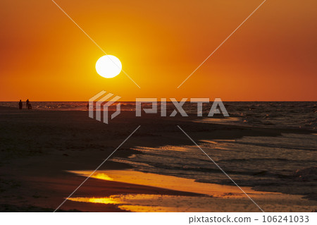 Golden sunset on the Baltic Sea. Jurata. 106241033