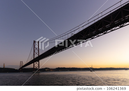 April 25 Bridge over the Tagus river At Sunset 106241369