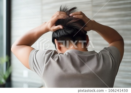 figure of a man holding his head figure of a man holding his head 106241430