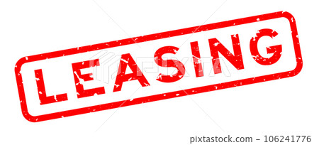 Grunge red leasing word square rubber seal stamp on white background 106241776