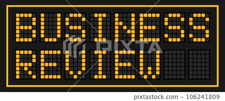 Orange color led banner in word business review on black background 106241809