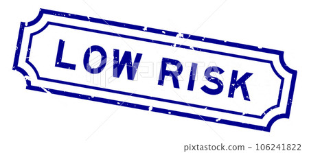 Grunge blue low risk word rubber seal stamp on white background Grunge blue low risk word rubber seal stamp on white background 106241822