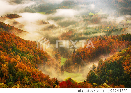 Misty mountain landscape 106241891