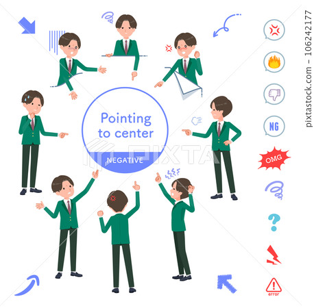 一組西裝外套男學生指向各個方向 106242177