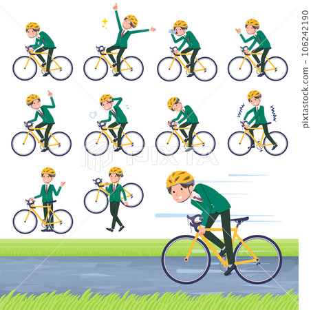 一組騎公路自行車的西裝男學生 106242190