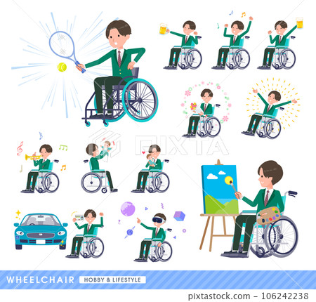 Set of blazer schoolboys in wheelchairs Set of blazer schoolboys in wheelchairs 106242238
