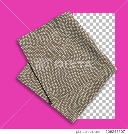 Isolated shot of folded brown napkin on transparent background 106242307