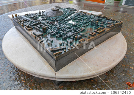 Ljubljana City Bronze Map 106242450