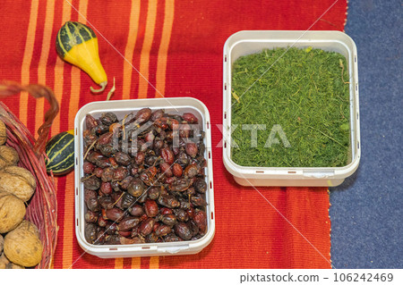 Dried Fruits and Herbs 106242469