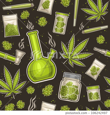 Vector Cannabis Seamless Pattern 106242497