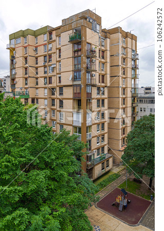 Yellow Brick Residential Skyscraper Yellow Brick Residential Skyscraper 106242572