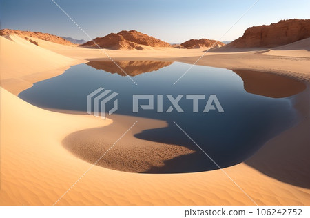 沙漠和水坑AI圖像 沙漠和水坑AI圖像 106242752