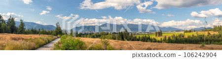 panorama landscape with Mala Fatra mountain range in the Western Carpathians, Slovakia 106242904
