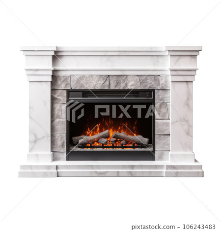 Cut-Out Fireplace with no background Cut-Out Fireplace with no background 106243483