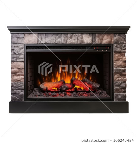Cut-Out Fireplace with no background 106243484