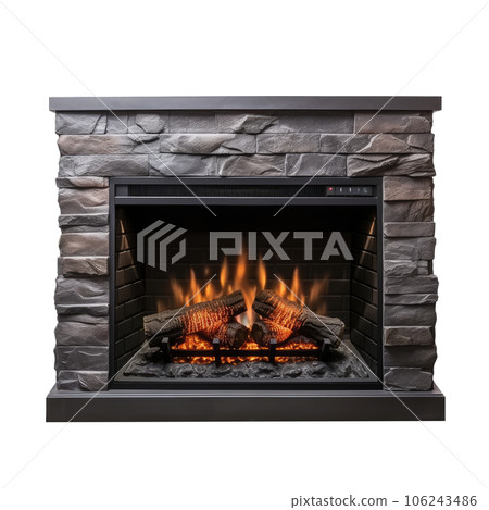 Cut-Out Fireplace with no background 106243486