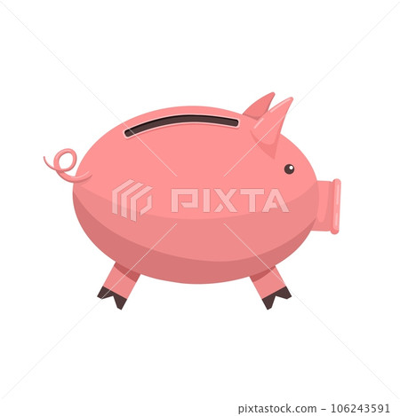 Pink pig piggy bank. Investments and financial transactions 106243591