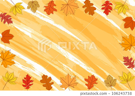 Vector background of autumn foliage. Autumn leaves. Hand drawn autumn wallpaper. Vector illustration 106243738
