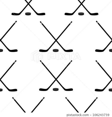 Hockey seamless pattern. Simple illustration of hockey vector seamless pattern for web design. Vector Hockey seamless pattern. Simple illustration of hockey vector seamless pattern for web design. Vector 106243739