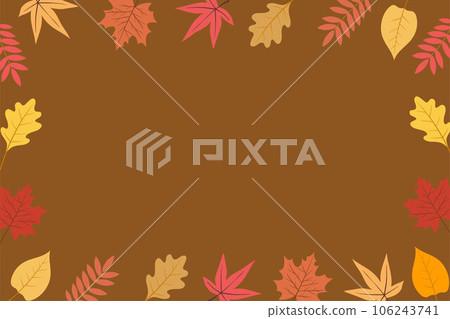Vector background of autumn foliage. Autumn leaves. Hand drawn autumn wallpaper. Vector illustration 106243741