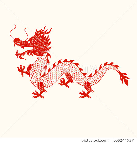 Red Chinese dragon. Zodiac symbol. New year 2024 symbol.Vector illustration 106244537