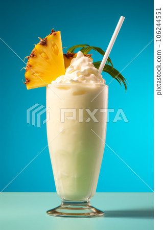 Pina colada cocktail. decorated with pineapple 106244551