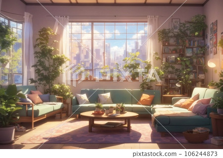 A bright and sunny living room with plenty of windows in a modern, minimal loft style. A bright and sunny living room with plenty of windows in a modern, minimal loft style. 106244873